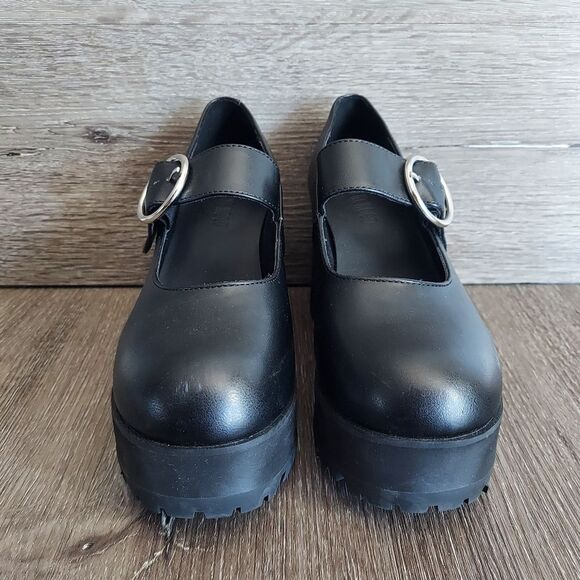 Dolls Kill x Current Mood DAMNATION PLATFORM MARY JANES Black Size 8. CM18-958 - Picture 2 of 9